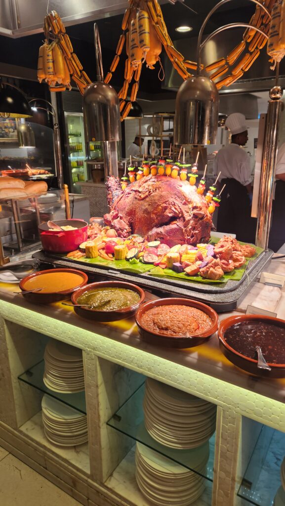 The roast and hot-food spread at The Cobalt Room, Ritz-Carlton Kuala Lumpur